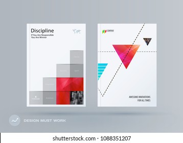 Brochure design square template. Colourful modern abstract set, annual report with pixels for branding.