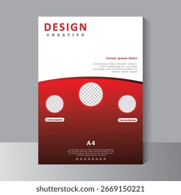 Brochure Design Template in A4. flyer, cover, business brochure vector design, Leaflet advertising abstract background, Modern poster magazine layout template with red colour, Annual report template