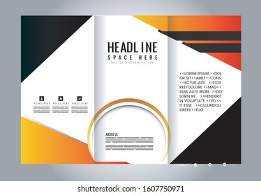 Brochure design template. Abstract background. for business, education, advertisement. Trifold booklet editable printable vector illustration

