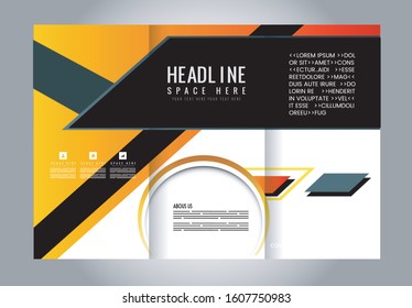 Brochure design template. Abstract background. for business, education, advertisement. Trifold booklet editable printable vector illustration
