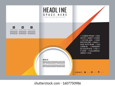 Brochure design template. Abstract background. for business, education, advertisement. Trifold booklet editable printable vector illustration
