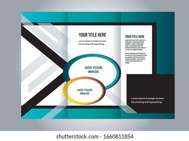 Brochure design template. Abstract background. for business, education, advertisement. Trifold booklet editable printable vector illustration
