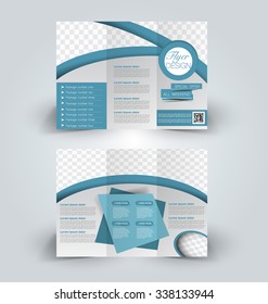 Brochure design template. Abstract background. for business, education, advertisement. Trifold booklet editable printable vector illustration.  Blue color.