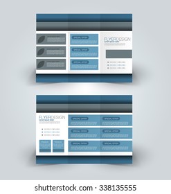 Brochure design template. Abstract background. for business, education, advertisement. Trifold booklet editable printable vector illustration.  Blue color.