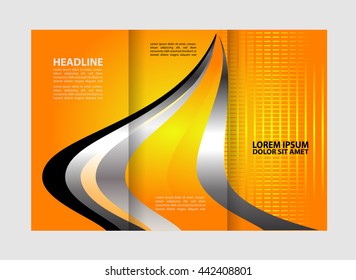 Brochure design template. Abstract background. for business, education, advertisement. Trifold booklet editable printable vector illustration
