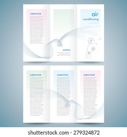 brochure design template abstract conditioning ventilation system