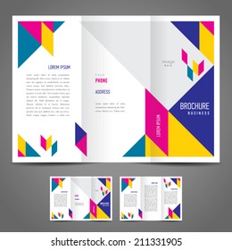 brochure design template abstract figure colored 