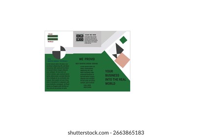 Brochure design template with abstract geometric graphics — Avery System, IpsumCo Series