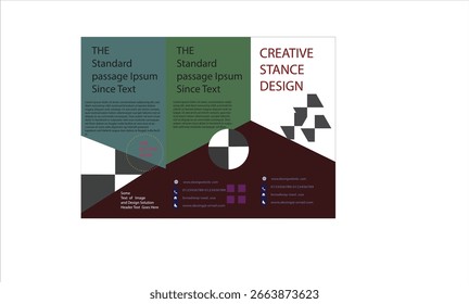 Plantilla de diseño de folletos con gráficos geométricos abstractos — Avery System, IpsumCo Series