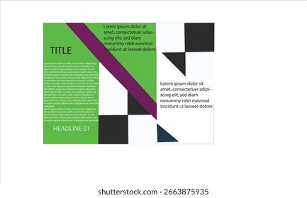 Brochure design template with abstract geometric graphics — Avery System, IpsumCo Series