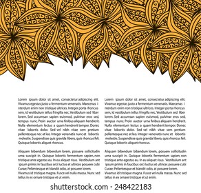 Brochure design template with abstract hand-drawn flowers