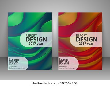 Brochure design template. Abstract holographic background. Report, flyer, business layout, presentation template A4 size. Vector illustration.
