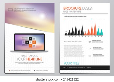 Brochure Design Template. Abstract Modern Blurred Backgrounds, Infographic Concept. Vector