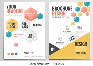 Brochure Design Template with Abstract Modern Backgrounds, Infographic Concept. Vector