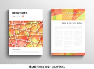 Brochure design template with abstract polygonal background. Vector illustration