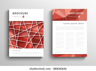 Brochure design template with abstract polygonal background. Vector illustration