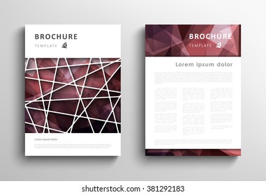 Brochure design template with abstract polygonal background. Vector illustration