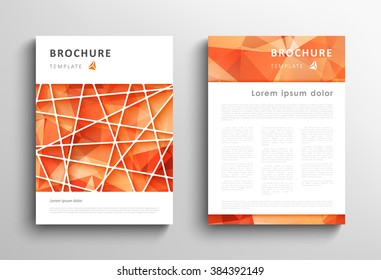 Brochure design template with abstract polygonal background. Vector illustration