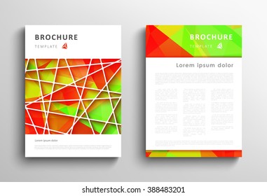 Brochure design template with abstract polygonal background. Vector illustration
