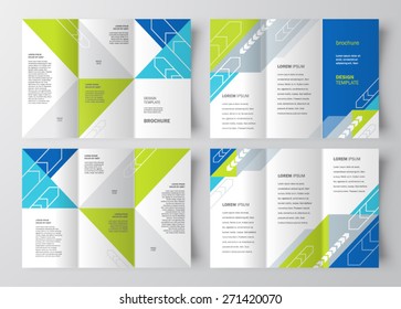 brochure design template abstract triangles and arrows set