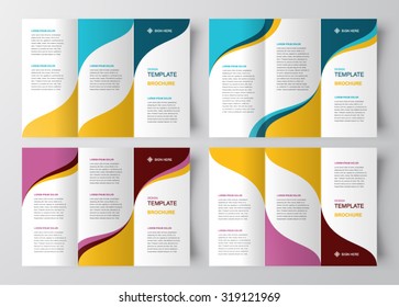 brochure design template abstract waves curves set