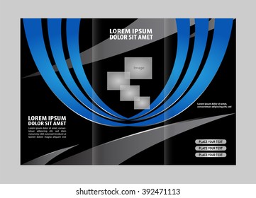 brochure design template abstract waves curves set
