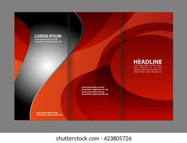 brochure design template abstract waves curves set
