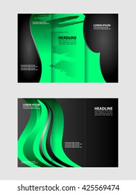 brochure design template abstract waves curves set
