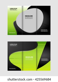 brochure design template abstract waves curves
