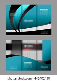 brochure design template abstract waves curves set
