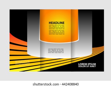 brochure design template abstract waves curves set
