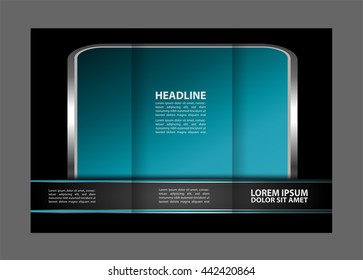 brochure design template abstract waves curves set
