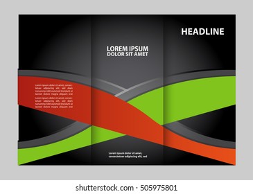 brochure design template abstract waves curves set
