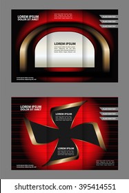brochure design template arrows lines circles

