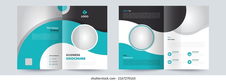 Brochure Design Template. Bifold Corporate Business Brochure Design Template Concept adept for Multipurpose Projects
