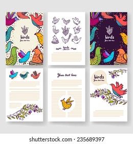 Brochure design template with birds.