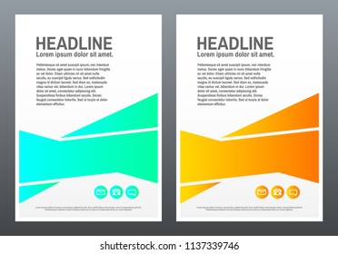 Brochure design template. Bright shapes on white background. Creative design for flyer, banner, poster in a4. Trendy vector illustration.