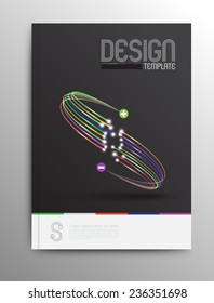 Brochure Design Template, Business Abstract fiber optic style, Web or Print Design