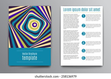 Brochure design template, business paper, cover, technology presentation, infographic concept. Abstract raibow stripes illustration