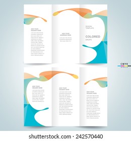  brochure design template colored drops liquid, cmyk profile