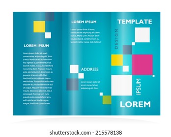 brochure design template colored squares