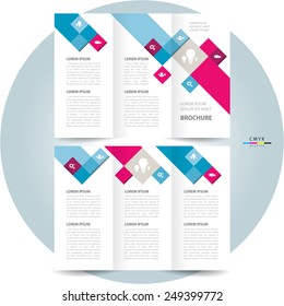 brochure design template colored squares