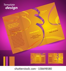 brochure design template confetti color yellow background