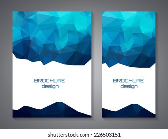 Brochure design template. Corporate identity. Abstract geometric backdrop. Brand, visualization, identity design template. Vector illustration