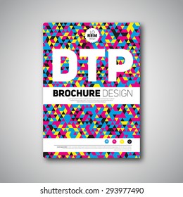 Brochure design template cover book, cmyk polygraphy