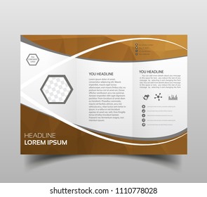 Brochure design, brochure template, creative tri-fold trend brochure. Trendy minimalist flat geometric design. Vertical a4 format..