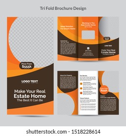 Brochure design, brochure template, creative tri-fold, Home brochure