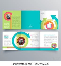 Diseño de folleto, plantilla de folleto, tríptico creativo, folleto de tendencia