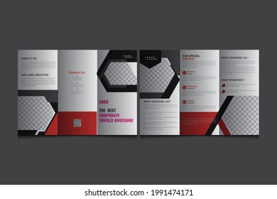 Brochure design, brochure template, creative tri-fold, trend brochure, Orange DL Corporate business template.
