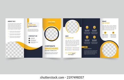 Brochure design, brochure template, creative tri-fold, trend brochure.